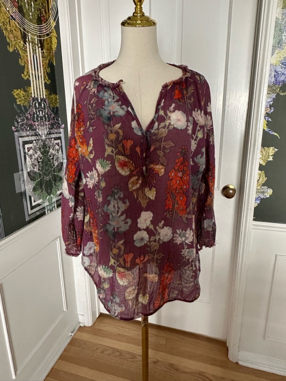 Raquel Allegra Floral Sheer Top | Boho Luxe Blouse